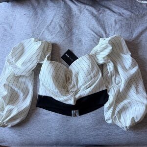 Striped Off-Shoulder Women Top